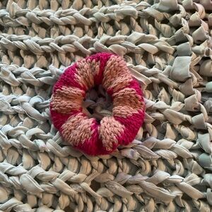Pink Knitted Hair Scrunchie Barbie inspired